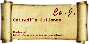 Csizmás Julianna névjegykártya